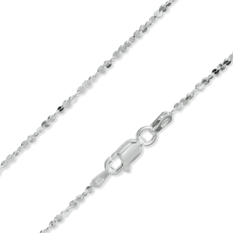 Sterling Silver 050 Gauge Twisted Serpentine Chain Necklace - 20"