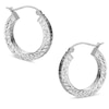 Thumbnail Image 0 of 3 x 20mm Diamond-Cut Hoop Earrings in Sterling Silver