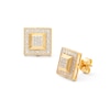 Thumbnail Image 0 of 1/20 CT. T.W. Diamond Square Stud Earrings in Sterling Silver with 18K Gold Plate