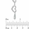 Thumbnail Image 2 of Cubic Zirconia and Polished Hearts Link Bracelet in Sterling Silver - 7.75"