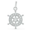 Thumbnail Image 0 of Cubic Zirconia Ship Helm Dangle Charm in Sterling Silver