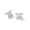 Thumbnail Image 0 of Cubic Zirconia Skull and Crossbones Stud Earrings in Solid Sterling Silver
