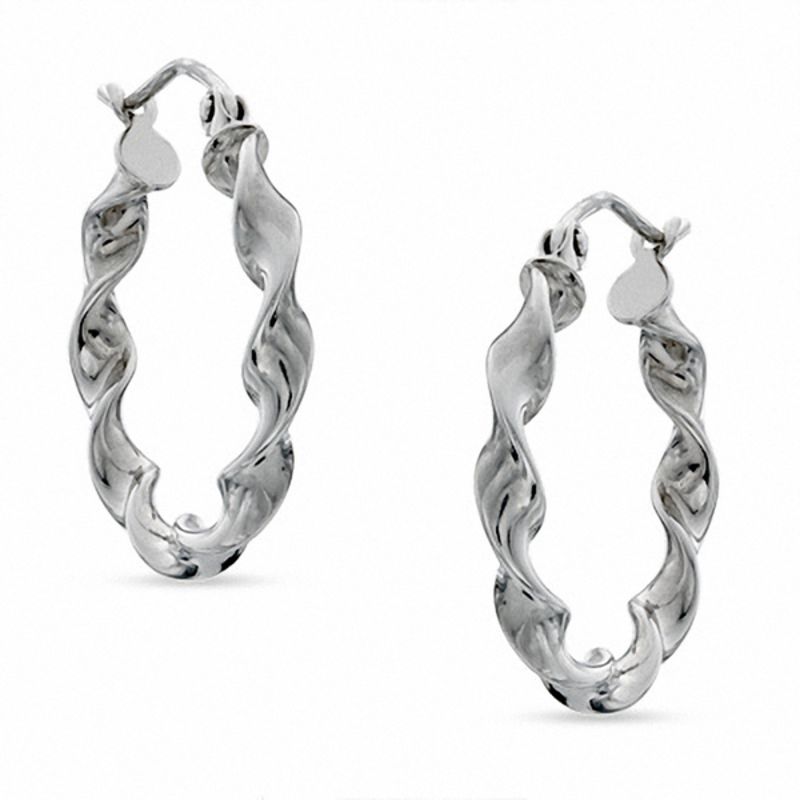 3 x 20mm Twist Hoop Earrings in Sterling Silver