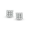 Thumbnail Image 0 of Diamond Accent Square Cluster Stud Earrings in 10K White Gold - XL Post