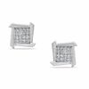 Thumbnail Image 0 of 1/10 CT. T.W. Diamond Jagged Square Stud Earrings in Sterling Silver