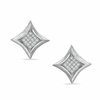 Thumbnail Image 0 of 1/10 CT. T.W. Diamond Concave Square Stud Earrings in Sterling Silver