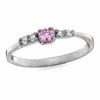 Thumbnail Image 0 of Child's 3mm Pink and White Cubic Zirconia Ring in Sterling Silver - Size 4