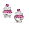 Thumbnail Image 0 of Child's Crystal Cupcake Stud Earrings in Sterling Silver
