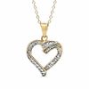 Thumbnail Image 0 of Diamond Accent Heart Pendant in Sterling Silver and 18K Gold Plate