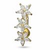 Thumbnail Image 0 of 10K Semi-Solid Gold CZ Triple Flower Belly Button Ring - 14G 3/8"