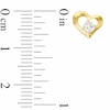Thumbnail Image 1 of 3mm Lab-Created White Sapphire Heart Earrings in 10K Gold