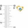 Thumbnail Image 1 of 3mm Lab-Created Blue Zircon Heart Earrings in 10K Gold