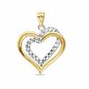 Thumbnail Image 0 of Double Heart Necklace Charm in 10K Two-Tone Gold