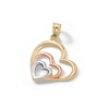 Thumbnail Image 2 of Tilted Triple Heart Tiered Tri-Tone Necklace Charm in 10K Solid Gold