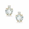 Thumbnail Image 0 of 6mm Heart-Shaped White Topaz and Cubic Zirconia Stud Earrings in 10K Gold