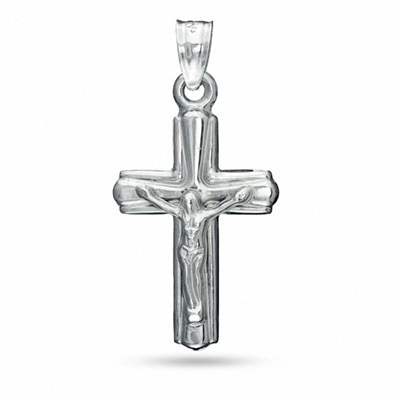 Small Polished Crucifix Charm in Sterling Silver