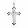 Thumbnail Image 0 of Diamond-Cut Flared Ends Cross Charm in Sterling Silver