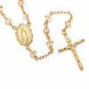 Thumbnail Image 0 of Rosary Necklace Made with Champagne Crystals in Brass with 14K Gold Plate - 24"