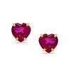 Thumbnail Image 0 of 5mm Heart-Shaped Lab-Created Ruby Stud Earrings in 10K Gold