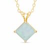 Thumbnail Image 0 of 6.0mm Princess-Cut Lab-Created Opal Pendant in 10K Gold