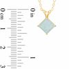Thumbnail Image 1 of 6.0mm Princess-Cut Lab-Created Opal Pendant in 10K Gold