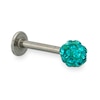 Thumbnail Image 0 of 016 Gauge Labret with Blue Crystals in Stainless Steel