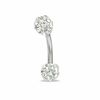 Thumbnail Image 0 of Stainless Steel CZ Cluster Curved Barbell - 16G 5/16"