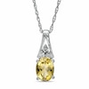 Thumbnail Image 0 of Oval Citrine and Diamond Accent Pendant in Sterling Silver