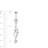 Thumbnail Image 1 of Solid Stainless Steel CZ Dangling Belly Button Ring - 14G 7/16"