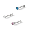 Thumbnail Image 0 of 020 Gauge Three Piece Nose Stud Set with Multi-Color Crystals in Stainless Steel
