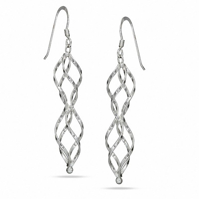 Handmade Earrings Dangle drop Silver Tone Unusual Lightweight long statement Jewelry Women/'s Swirl Spiral