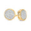 Thumbnail Image 0 of 1/8 CT. T.W. Diamond Circle Stud Earrings in Sterling Silver with 18K Gold Plate