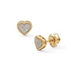 Thumbnail Image 0 of Diamond Accent Heart Stud Earrings in Sterling Silver and 14K Gold Plate
