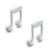 Thumbnail Image 0 of Cubic Zirconia Music Note Stud Earrings in Sterling Silver