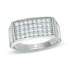 Thumbnail Image 0 of Cubic Zirconia Rectangular Cluster Ring in Sterling Silver - Size 10