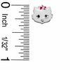 Thumbnail Image 1 of Child's Enamel Cat with Bow Stud Earrings in Sterling Silver