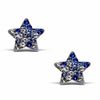 Thumbnail Image 0 of Child's Blue and White Crystal Star Stud Earrings in Sterling Silver