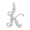 Thumbnail Image 0 of Cubic Zirconia Calligraphy Initial "K" Bracelet Charm in Sterling Silver