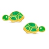 Thumbnail Image 0 of Child's Green Enamel Turtle Stud Earrings in 10K Gold