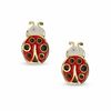 Thumbnail Image 0 of Child's Red and Black Enamel Ladybug Stud Earrings in 10K Gold