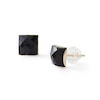 Thumbnail Image 0 of 6mm Princess-Cut Black Crystal Stud Earrings in 10K Gold