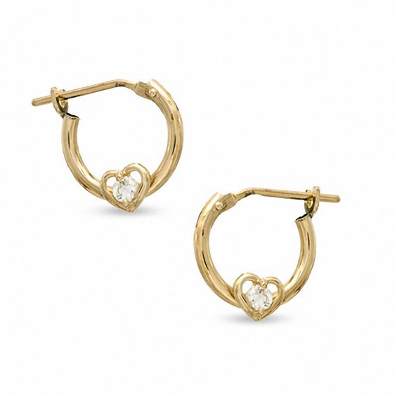 Cubic Zirconia Heart Earrings