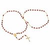Thumbnail Image 1 of Rosary Necklace Made with Red Crystals in Brass with 14K Gold Plate - 26"