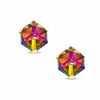 Thumbnail Image 0 of 4mm Faceted Iridescent Cubic Zirconia Stud Earrings in 10K Gold