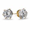 Thumbnail Image 0 of 8mm Cubic Zirconia Stud Earrings in Yellow IP Stainless Steel