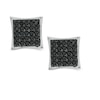 Thumbnail Image 0 of Black Cubic Zirconia Curved Square Stud Earrings in Sterling Silver