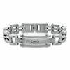 Thumbnail Image 0 of Cubic Zirconia "DAD" ID Bracelet in Stainless Steel - 9"