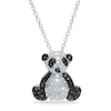 Thumbnail Image 0 of Diamond Accent Beaded Panda Bear Pendant in Sterling Silver with Black Rhodium
