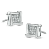 Thumbnail Image 0 of Diamond Accent Jagged Square Stud Earrings in Sterling Silver
