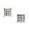 Thumbnail Image 0 of Diamond Accent Square Stud Earrings in Sterling Silver and 14K Gold Plate